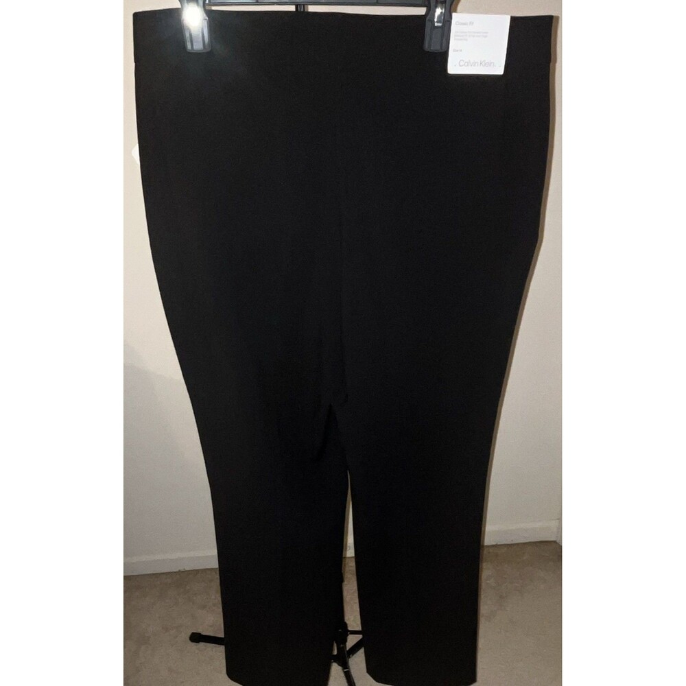 Calvin Klein Women’s Black Classic Fit Flat Front Dress Pants
